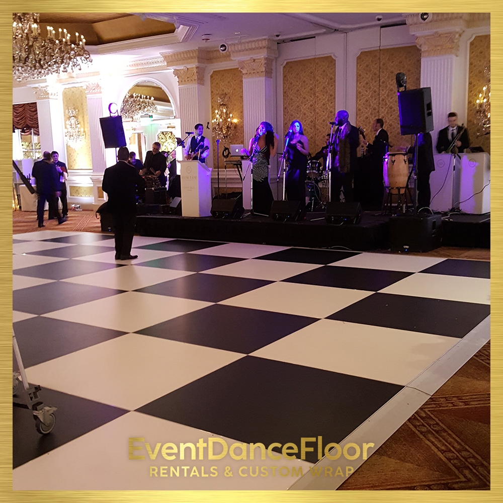 How can Art Deco dance floor wraps be incorporated into different types of events, such as weddings or corporate parties?